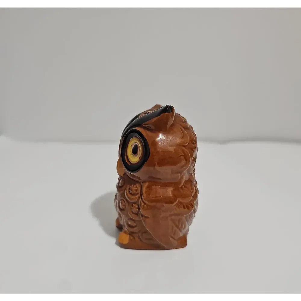 Vintage Ceramic Owl Pepper Salt Shaker MCM Retro Replacement Glossy